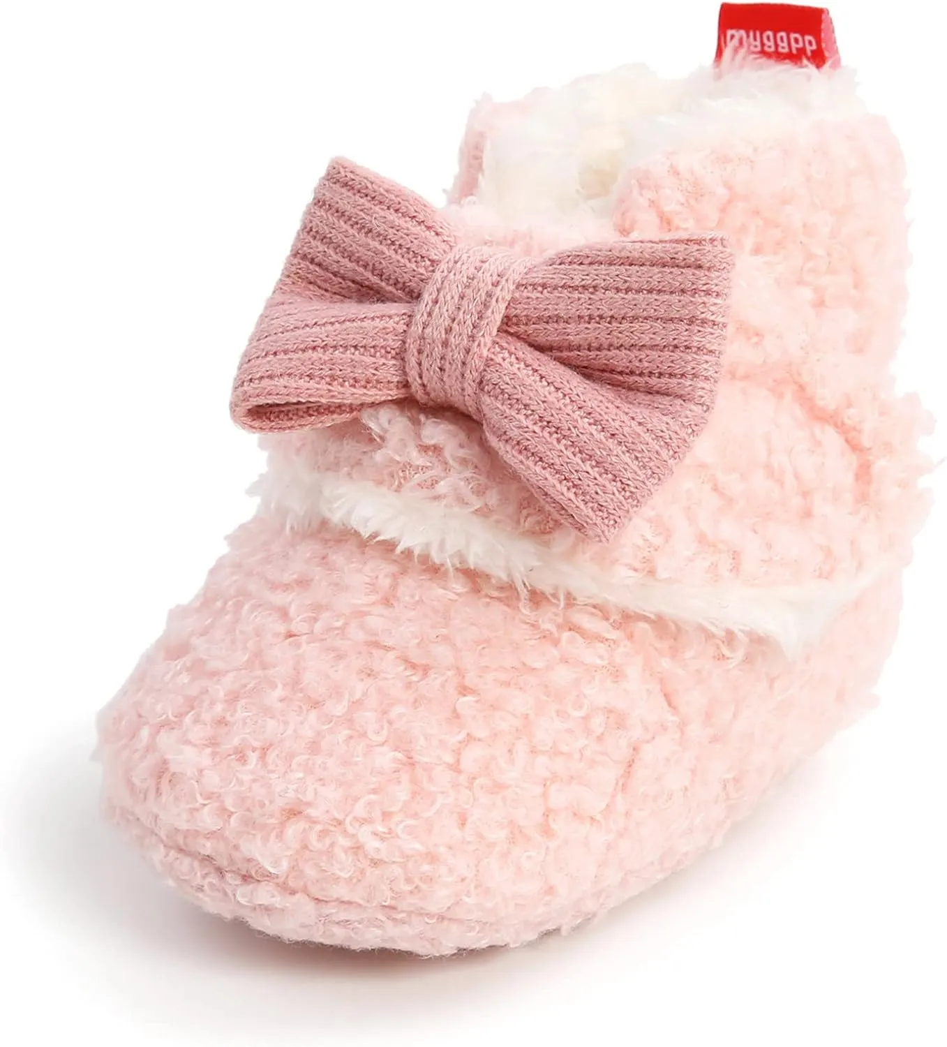 Baby Boys Girls Fleece Fur Knit Winter Warm Snow Boots Soft Sole Crib Shoes Booties for Newborn Infant First Walkers