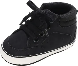 Baby Boys Girls High Top Sneakers Soft Soles Anti Slip Ankle Shoes Infant Toddler Flat Bottom First Walking Shoes