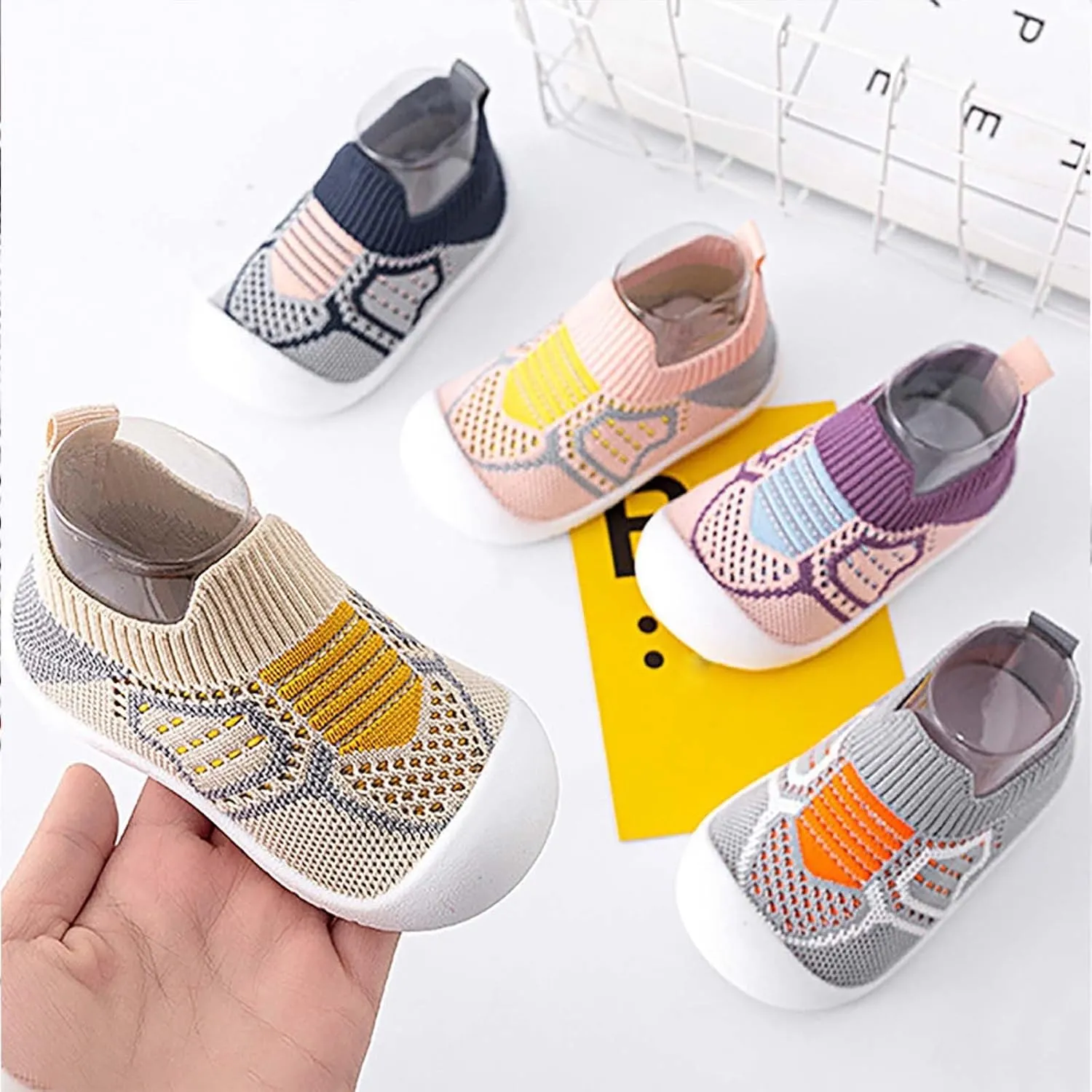 Baby Crib Shoes Boys Girls First Walking Shoes Non Slip Soft Sole Sneakers Toddler Infant Indoor Sock Shoes
