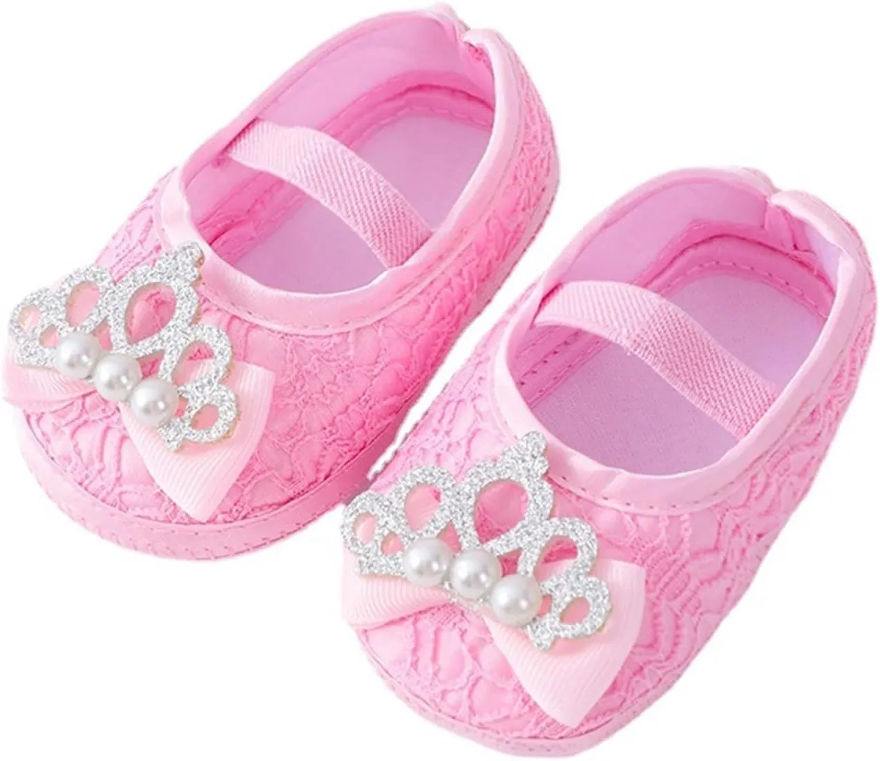 Baby Fashion Ankle Strap Soft Sole Sneakers Infant Pearl Flower Princess Shoes Girls Non Slip Breathable Slippers