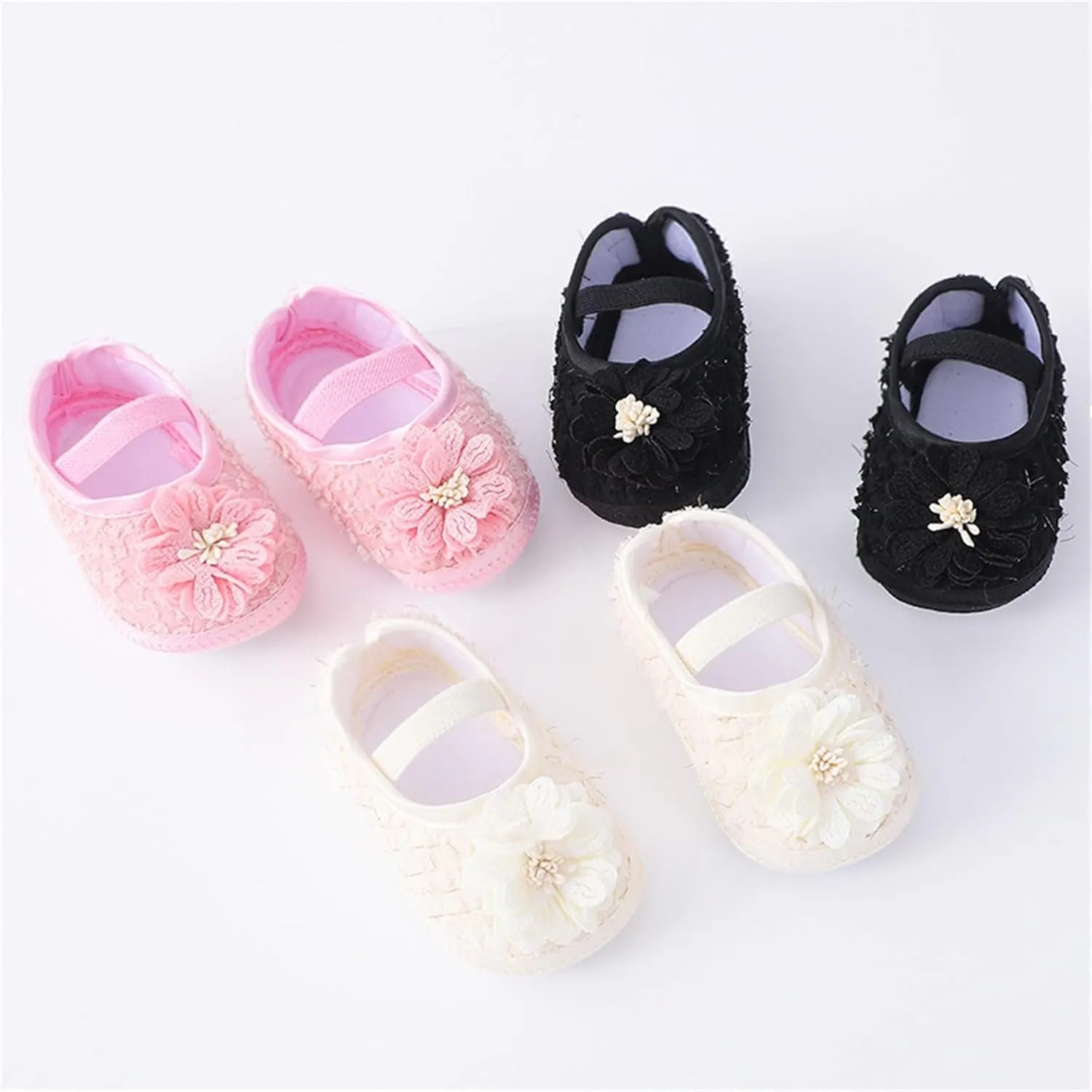 Baby First Walking Shoes Baby Shoes Fashion Soft Sole Toddler Shoes Pearl Dress Flower Princess Non-SIip Tennis