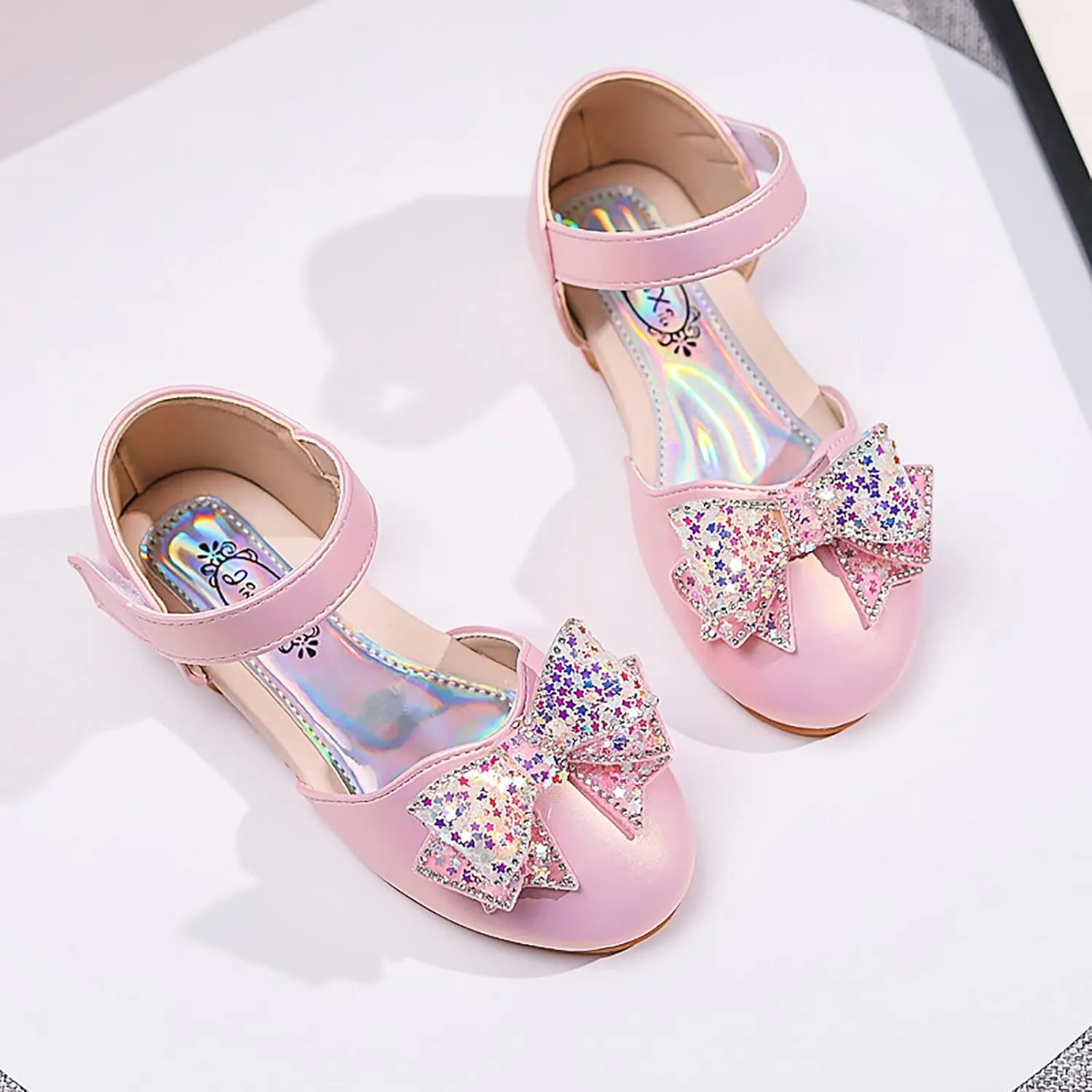 Baby Girl Shoes, 1-12 Years Girls Baby Princess Shoes Star Sequin Rhinestone Bow Sandals Pearl Bling Dancing Shoes