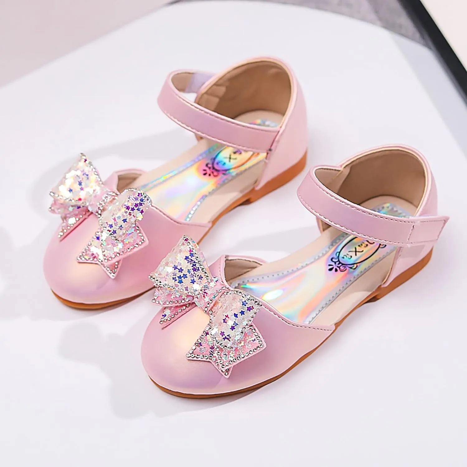 Baby Girl Shoes, 1-12 Years Girls Baby Princess Shoes Star Sequin Rhinestone Bow Sandals Pearl Bling Dancing Shoes