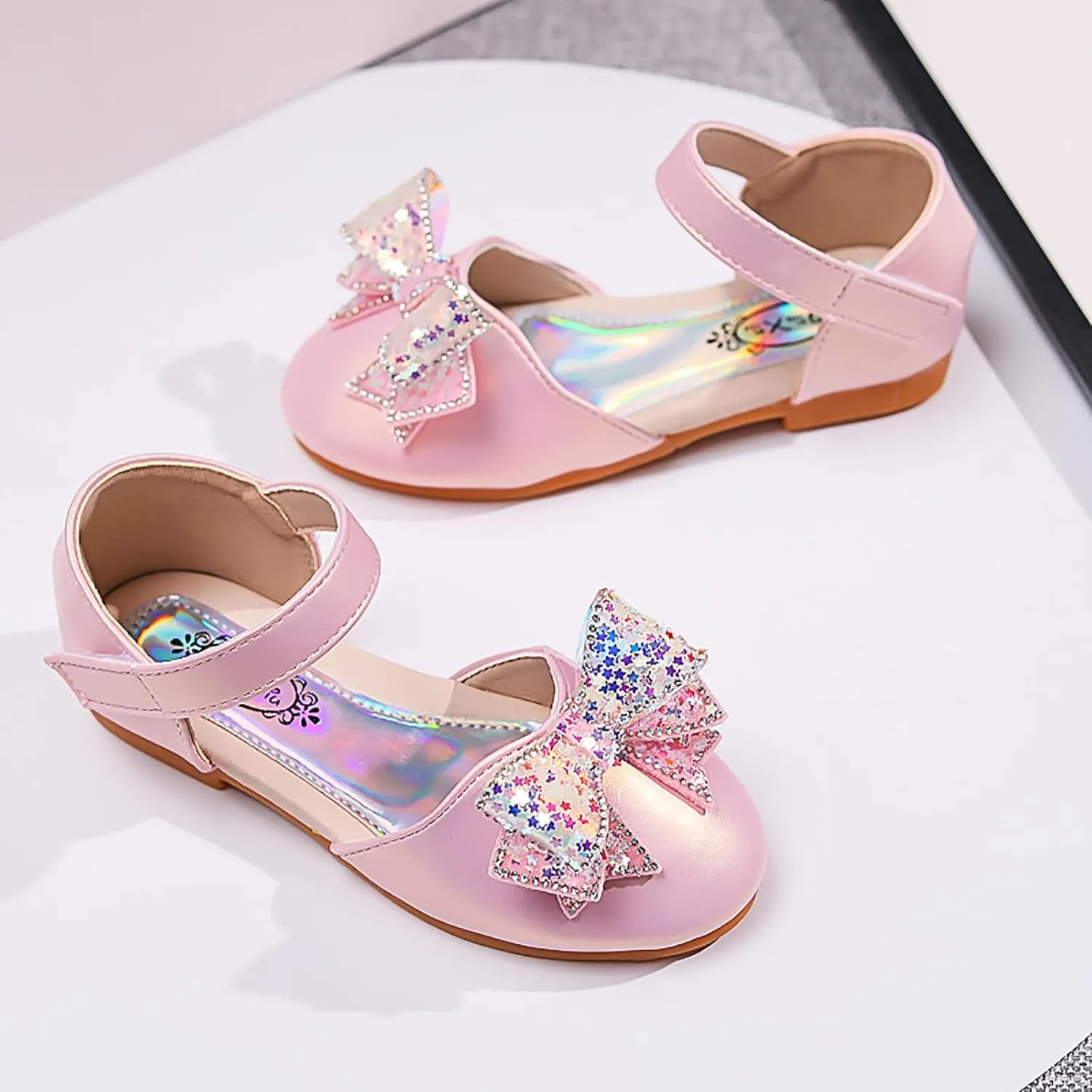 Baby Girl Shoes, 1-12 Years Girls Baby Princess Shoes Star Sequin Rhinestone Bow Sandals Pearl Bling Dancing Shoes
