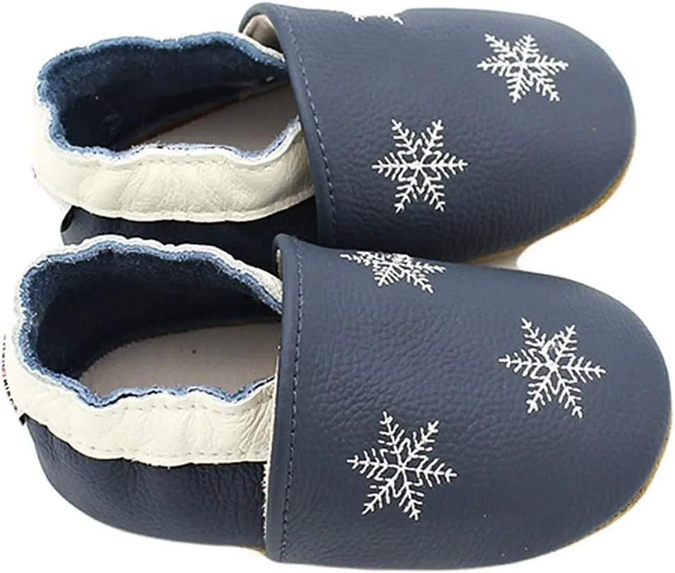 Baby Girls Baby Boys Christmas Flat Shoes Toddler Soft Sole Shoes First Walking rib Shoes Flat Snowflakes Print Shoes