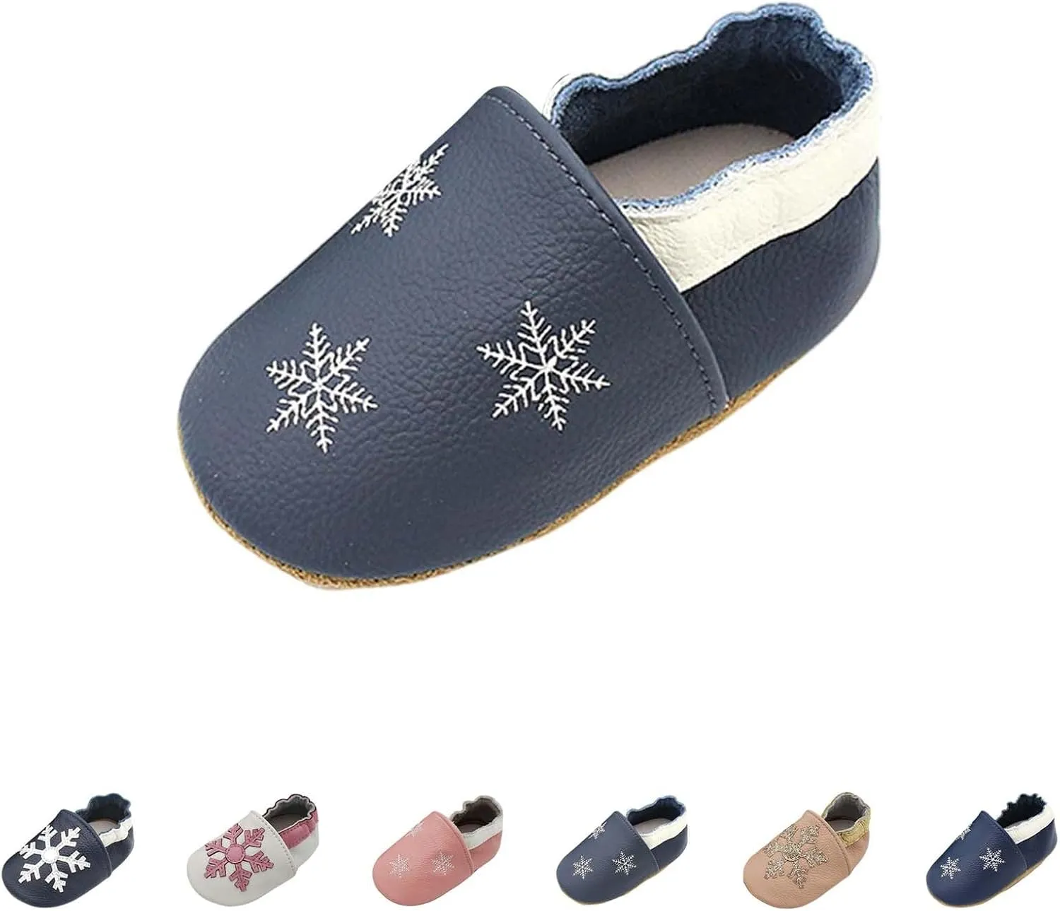 Baby Girls Baby Boys Christmas Flat Shoes Toddler Soft Sole Shoes First Walking rib Shoes Flat Snowflakes Print Shoes