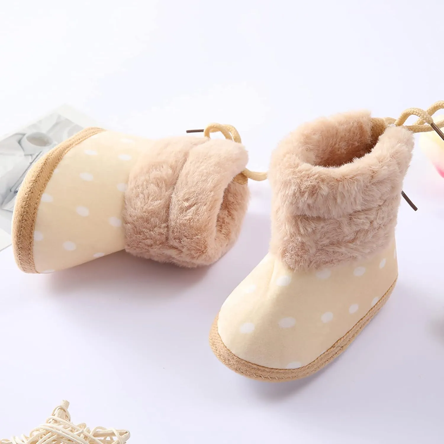 Baby Girls' Boots, Infant Boots Winter Baby Girl Shoes Soft Sole Anti-Slip Toddler Snow Warm Prewalker Newborn Boots