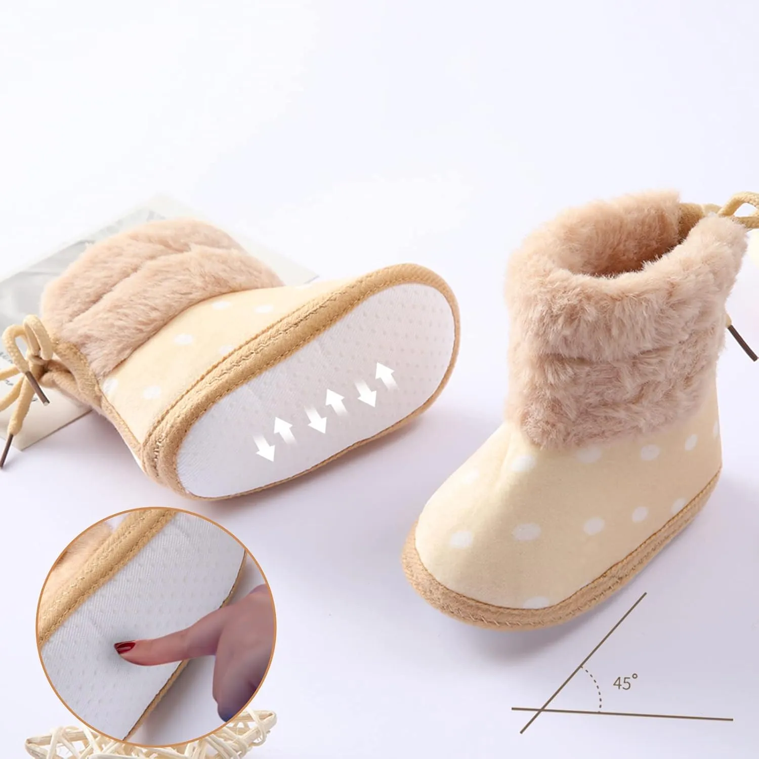 Baby Girls' Boots, Infant Boots Winter Baby Girl Shoes Soft Sole Anti-Slip Toddler Snow Warm Prewalker Newborn Boots