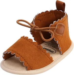 Baby Girls Boys Sandals Infant Toddler High Top Shoes Lightweight Anti-Slip Soft Sole Flat Shoes Summer (Brown, 11-6M)