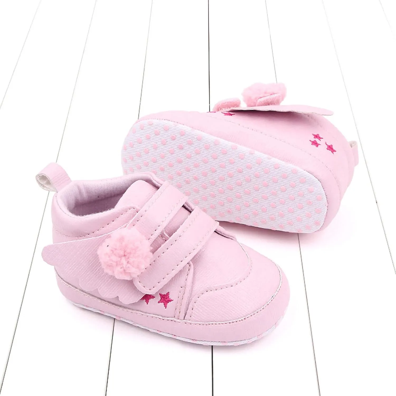 Baby Girls Boys Wing First Walking Ankle Boots, Infant Soft Sole Sneakers Fashion High-Top Ankle Length Shoes