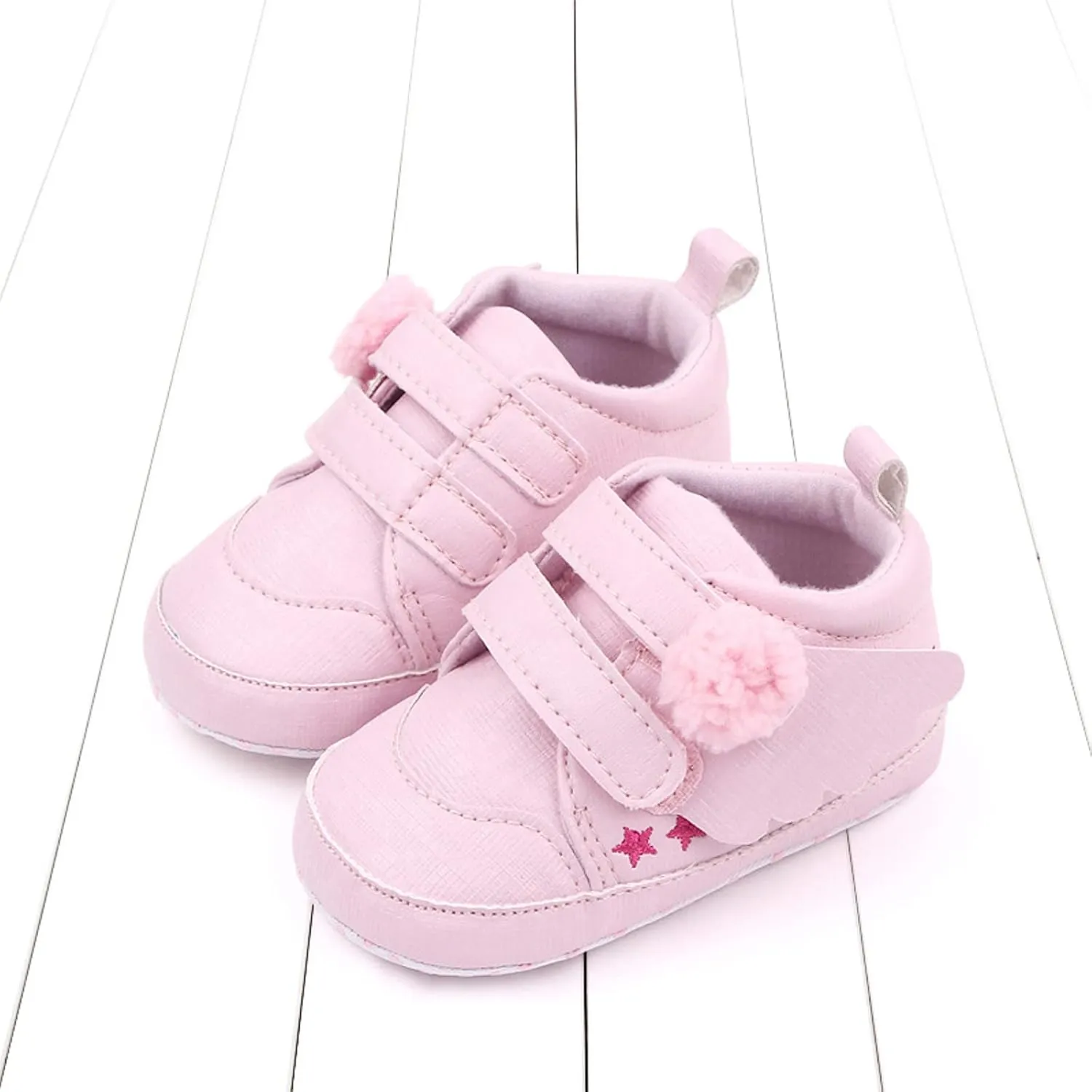 Baby Girls Boys Wing First Walking Ankle Boots, Infant Soft Sole Sneakers Fashion High-Top Ankle Length Shoes