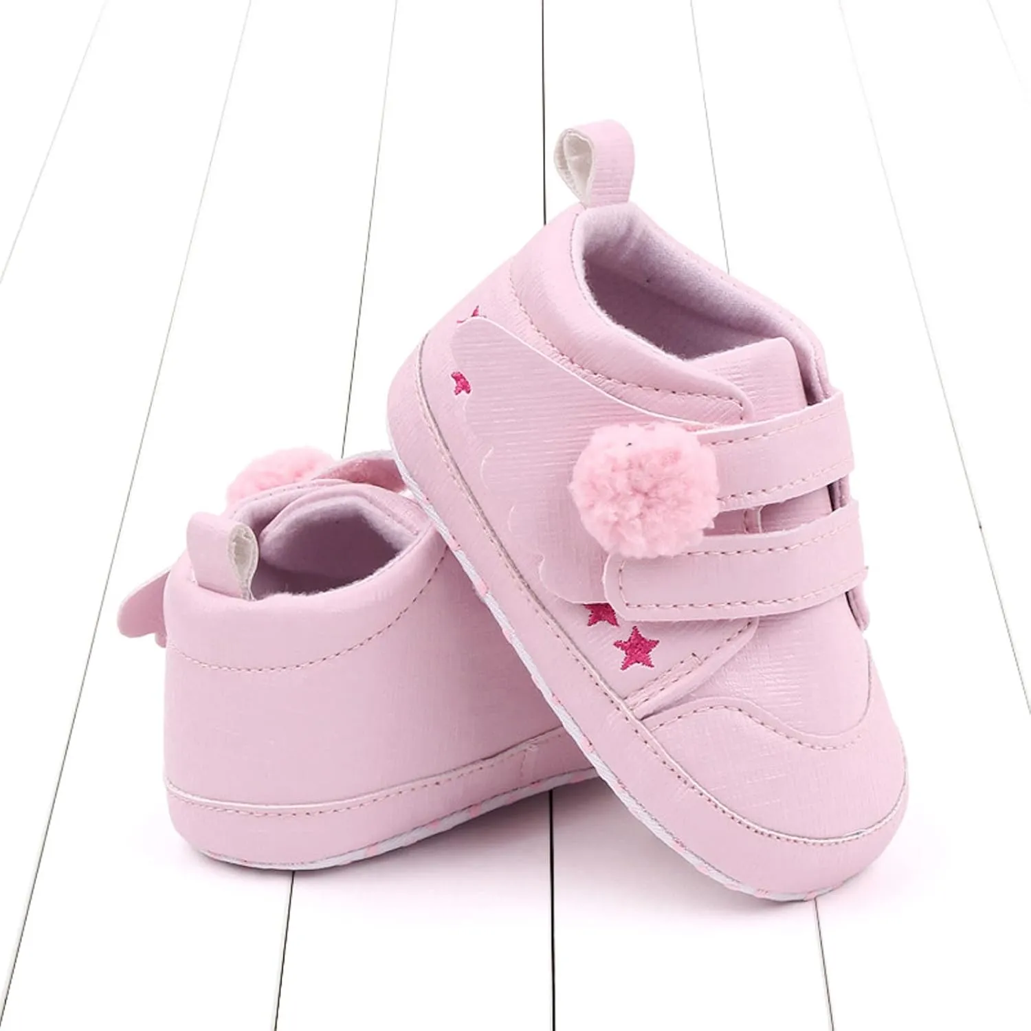 Baby Girls Boys Wing First Walking Ankle Boots, Infant Soft Sole Sneakers Fashion High-Top Ankle Length Shoes