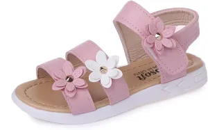 Baby Girls Sandals Open Toe Flat Toddler Kids Flower Rubber Sole Non-Slip Sandals Summer Beach Pool Sports Sandals