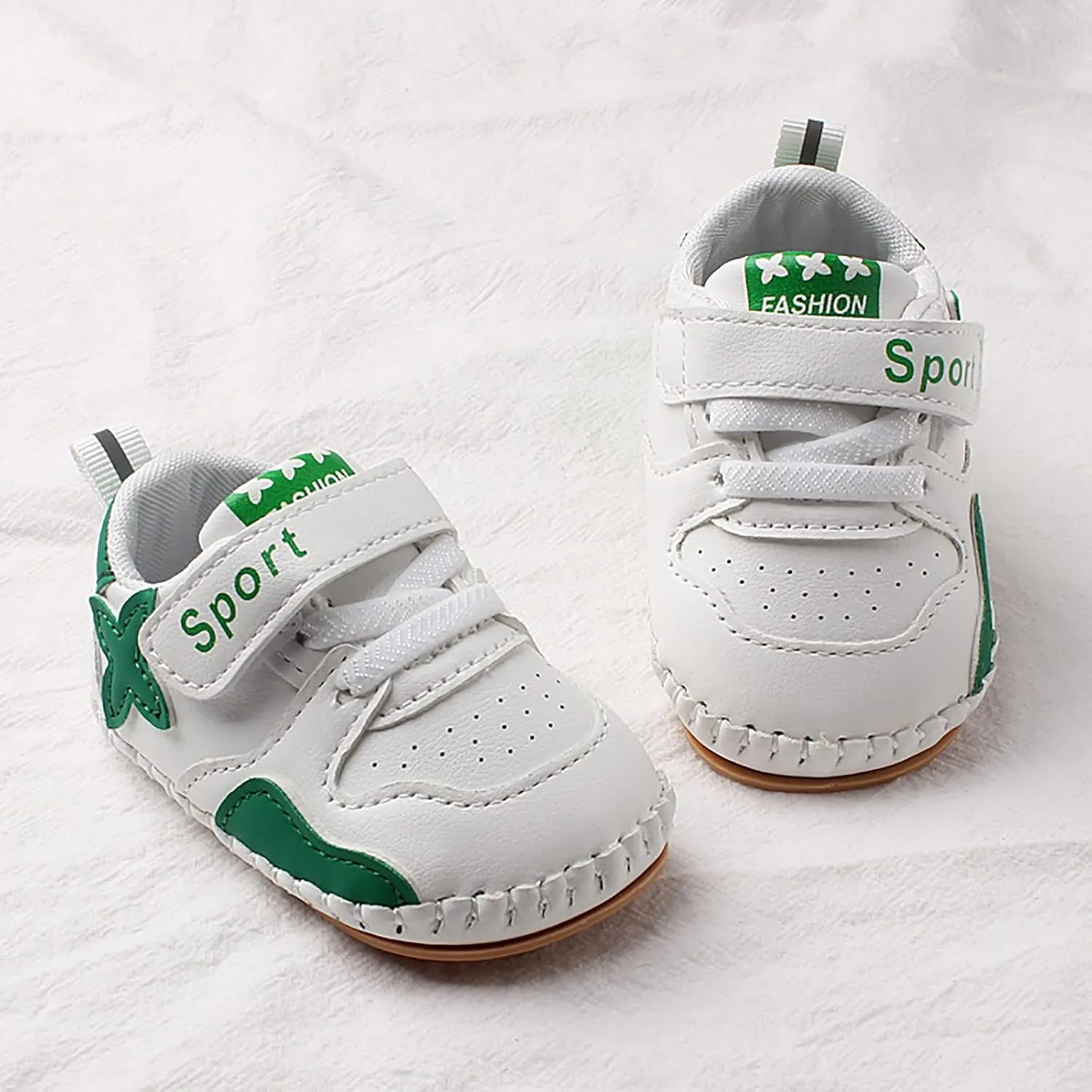 Baby PU Leather Hard Bottom Walking Sneakers Toddler Rubber Sole First Walers Infant Sport Slippers Crib Shoes