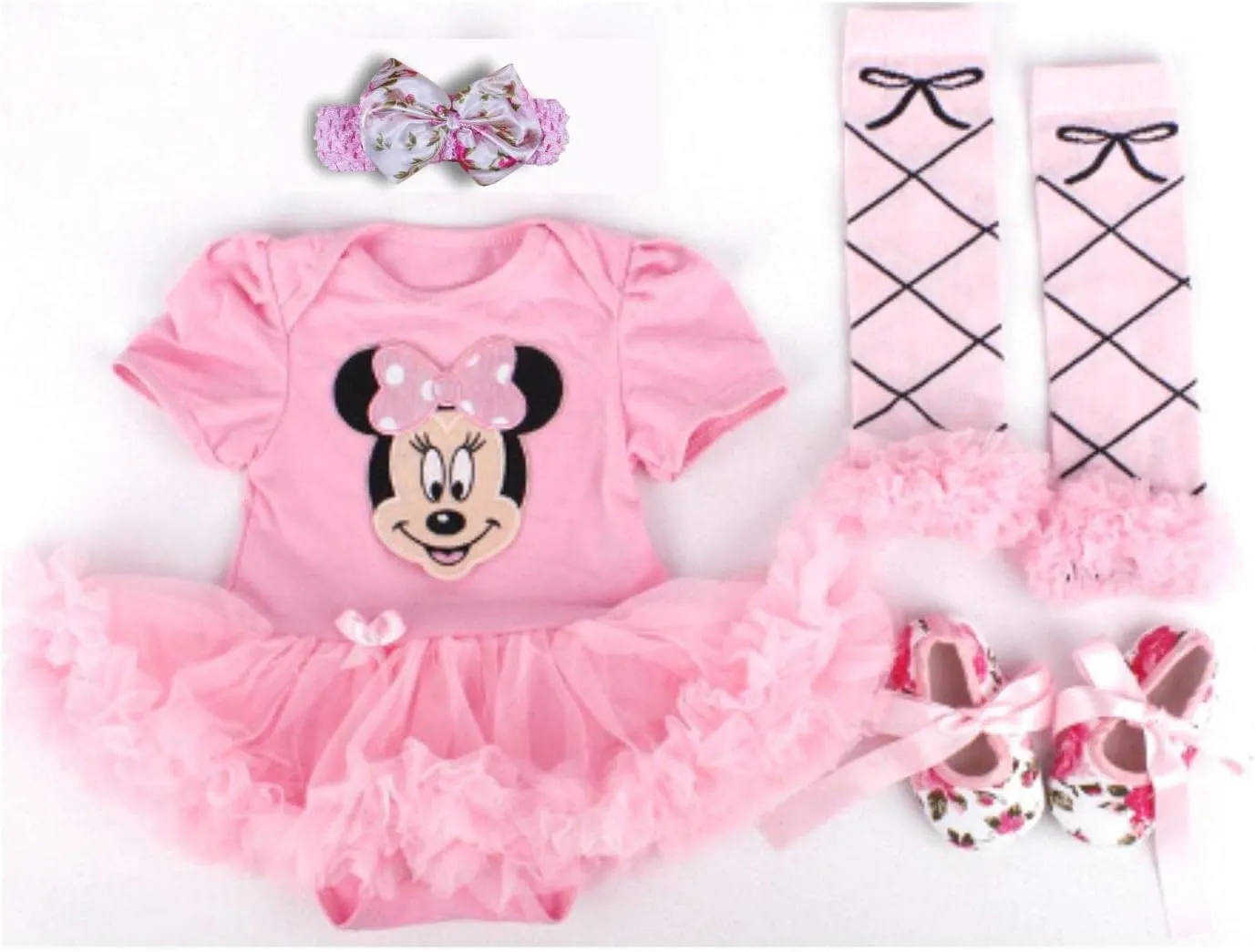 Baby Rae Clothing 4 in 1 Set: Shortall Head Band Legging Socks Shoes