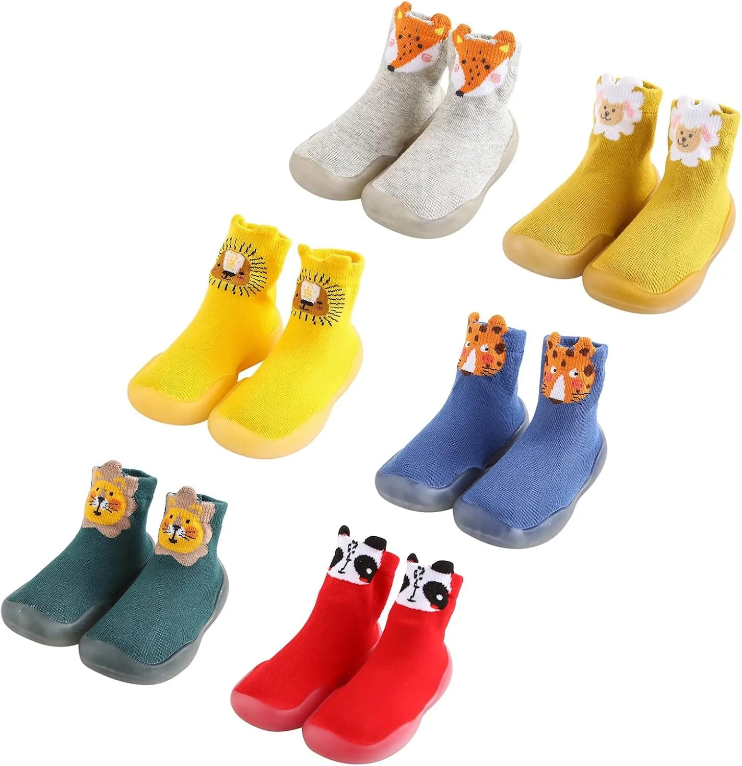 Baby Rubber Sole Socks Shoes Boots Infant First Walking Non-Slip Slipper Indoor Floor Sneakers for Unisex Newborn