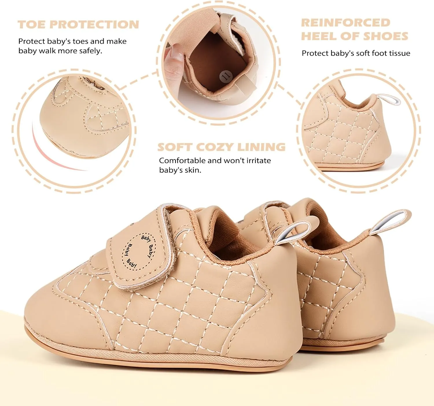 Baby Shoes Boy Girl Infant Sneakers Non-Slip Rubber Sole Toddler First Walking Shoes