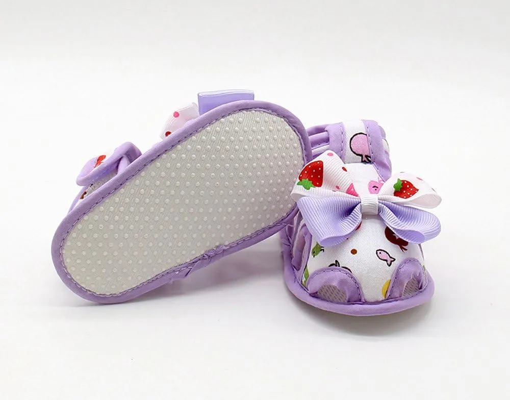 Baby Shoes,Newborn Infant Baby Girls Summer Bow Soft Sole Toddler Anti-Slip Shoes Sandals 0-18Months