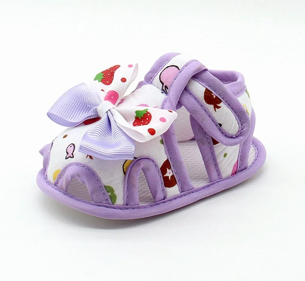 Baby Shoes,Newborn Infant Baby Girls Summer Bow Soft Sole Toddler Anti-Slip Shoes Sandals 0-18Months