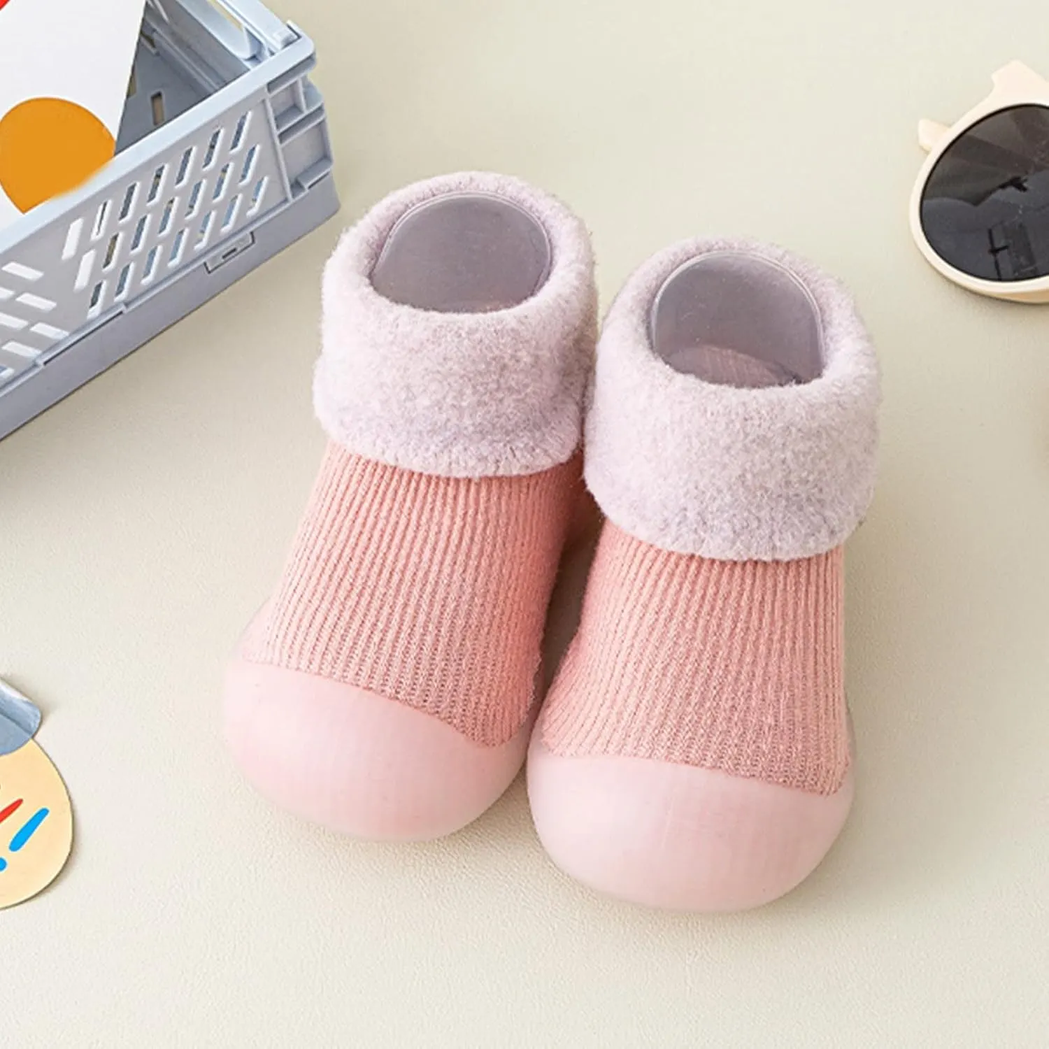 Baby Sneakers Girls Boys Infant Boys Girls Shoes Toddler Fleece WarmThe Floor Non Slip Prewalker Shoes Slip On