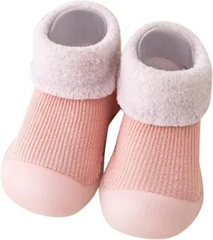 Baby Sneakers Girls Boys Infant Boys Girls Shoes Toddler Fleece WarmThe Floor Non Slip Prewalker Shoes Slip On
