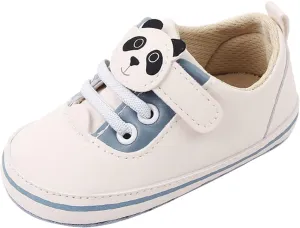 Baby Sock Shoes Baby Walking Shoes Infant Toddler Shoes Soft Sole Cartoon Panda Lace Up Casual Shoes Slip On