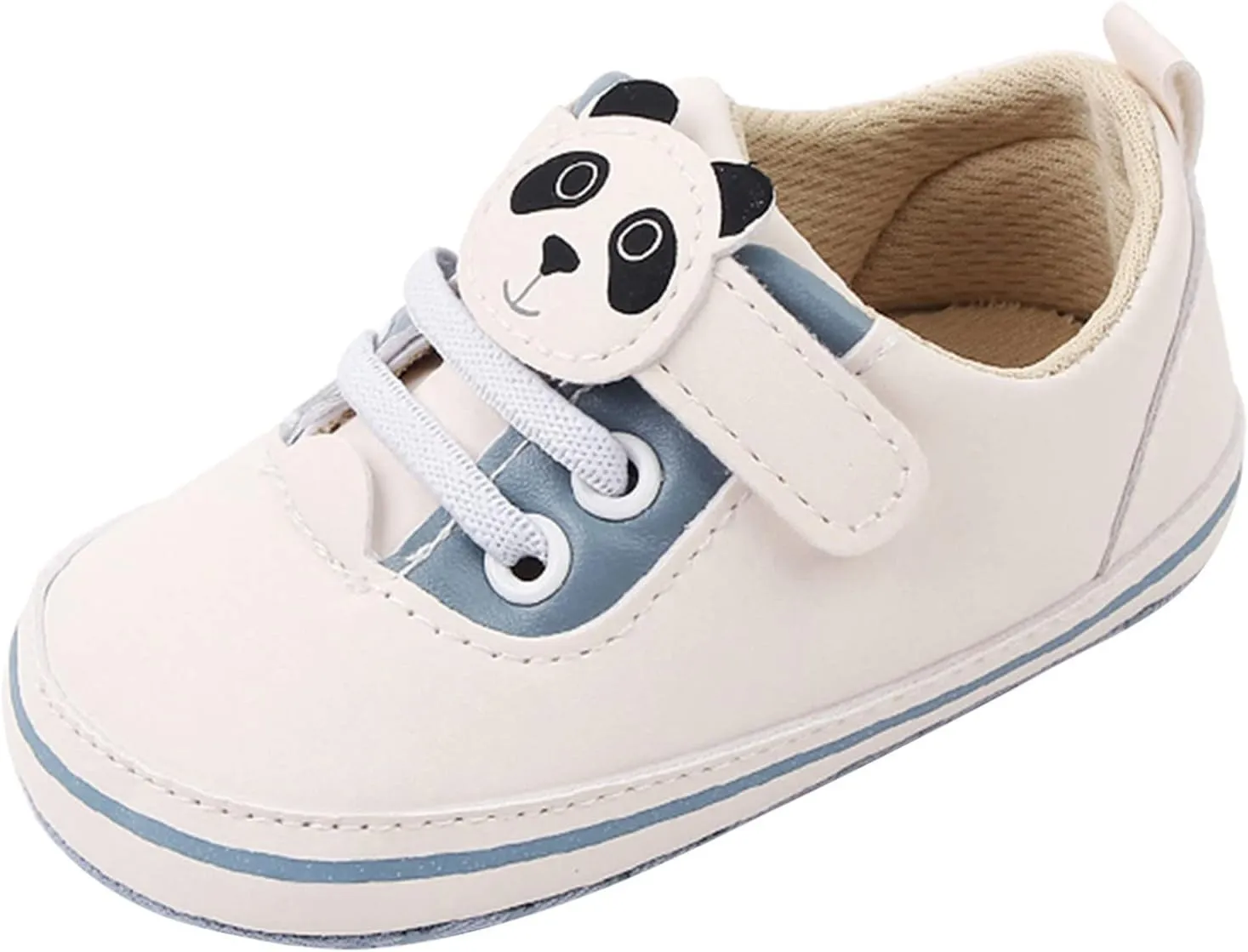 Baby Sock Shoes Baby Walking Shoes Infant Toddler Shoes Soft Sole Cartoon Panda Lace Up Casual Shoes Slip On