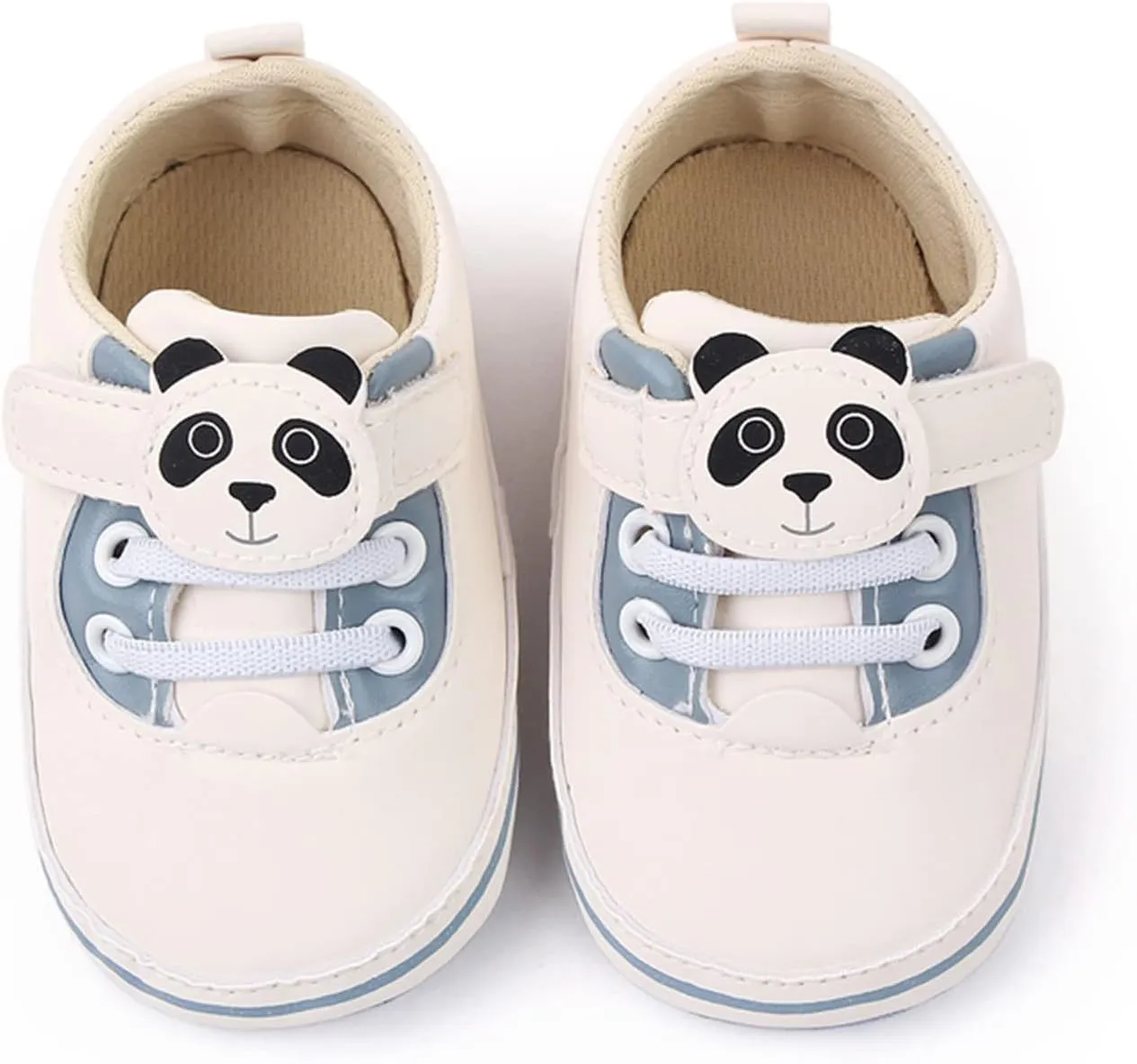 Baby Sock Shoes Baby Walking Shoes Infant Toddler Shoes Soft Sole Cartoon Panda Lace Up Casual Shoes Slip On