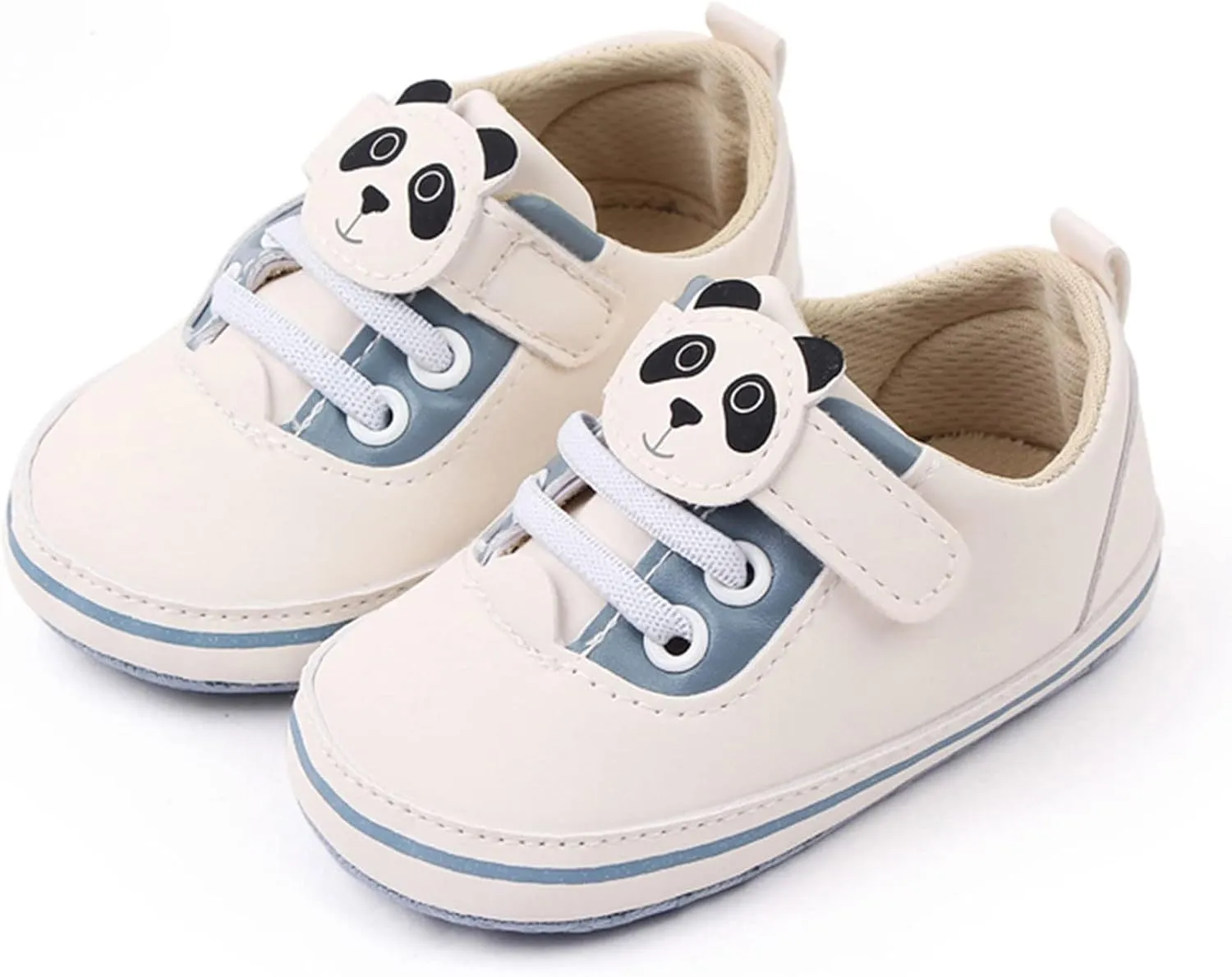 Baby Sock Shoes Baby Walking Shoes Infant Toddler Shoes Soft Sole Cartoon Panda Lace Up Casual Shoes Slip On