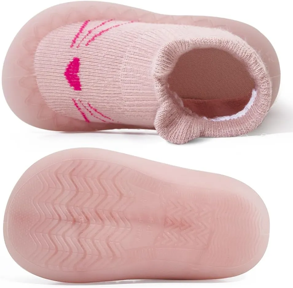 Baby Sock Shoes Walking Shoes Infant Breathable Slippers with Soft Rubber Sole Boys Girls Grip Socks