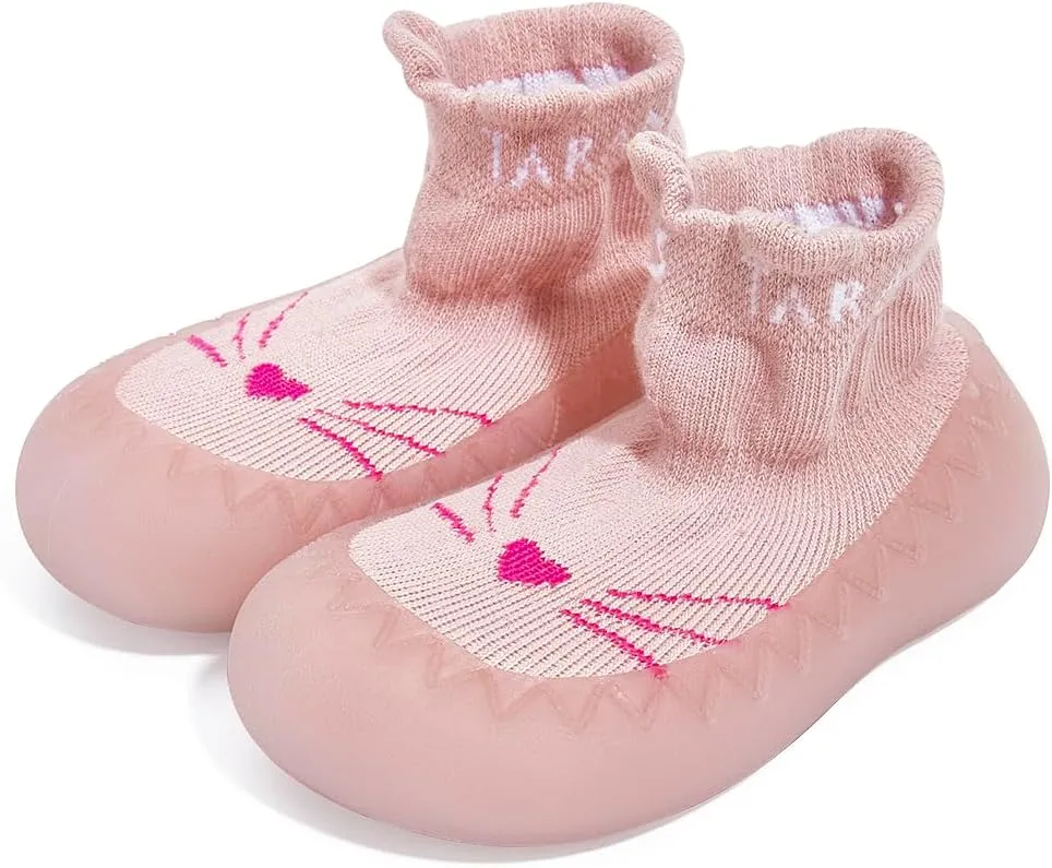 Baby Sock Shoes Walking Shoes Infant Breathable Slippers with Soft Rubber Sole Boys Girls Grip Socks
