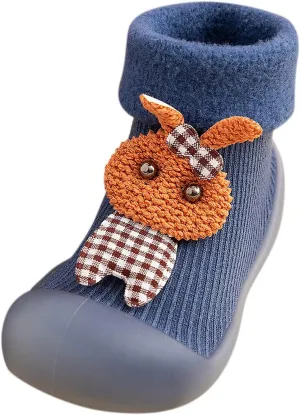 Baby Toddler Sock Shoes Kids Soft Rubber Sole Shoes Breathable Cotton First Walking Shoes Anti-Slip Floor Slippers
