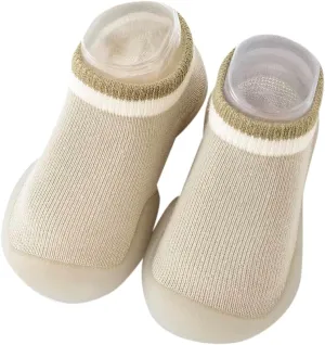 Baby Toddler Sock Shoes Training Shoes Non-Skid Floor Slipper with Rubber Sole Slip on Sneakers Protect Toes Shoes