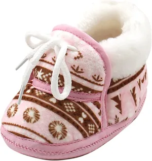Baby Warm Winter Snow Boots Toddler Soft Sole Anti-Slip Infant Prewalker for 3-6Months Unisex Girls Boys Crib Shoes (Pink-02#, 3-6Months)