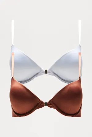 Back To It Racerback 2 Pack Bras - Brown/combo