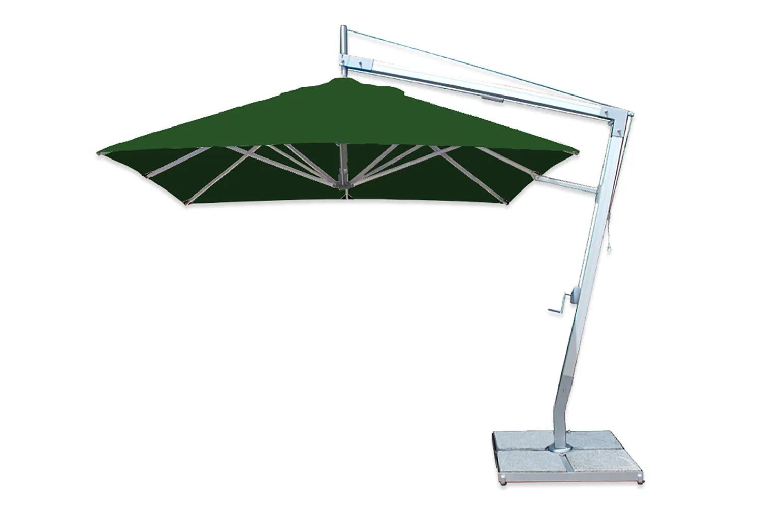 Bambrella 8.5' Square Santa Ana Side Wind Aluminum Manual Lift Cantilever Umbrella