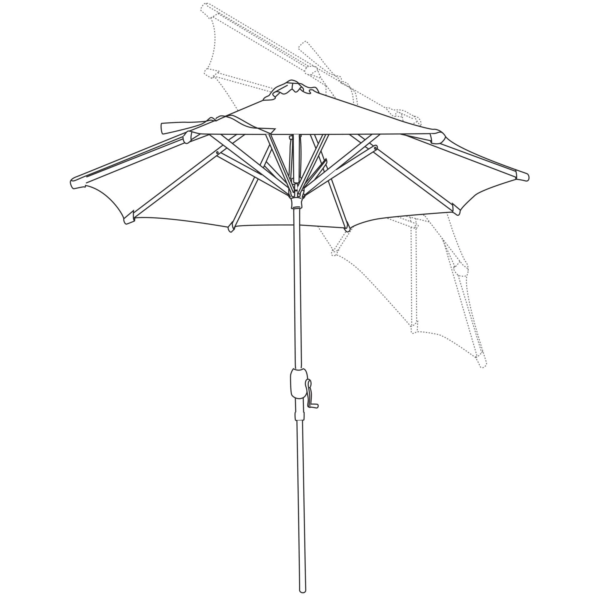 Bistro 7.5-ft Hexagonal Market Umbrella with Olefin Canopy