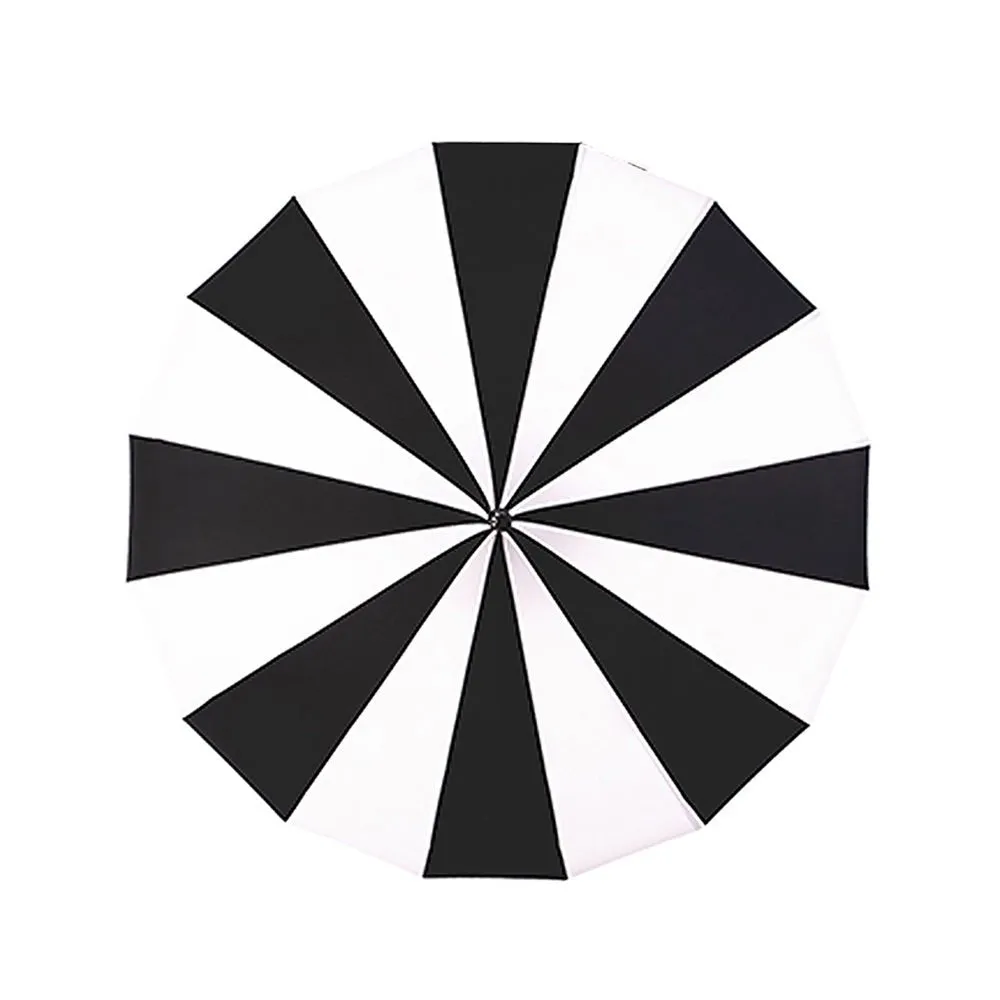 Black & white Pagoda Style Umbrella for Teens and Adults