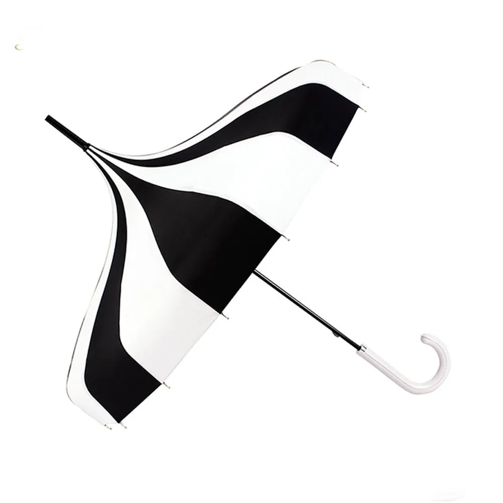 Black & white Pagoda Style Umbrella for Teens and Adults