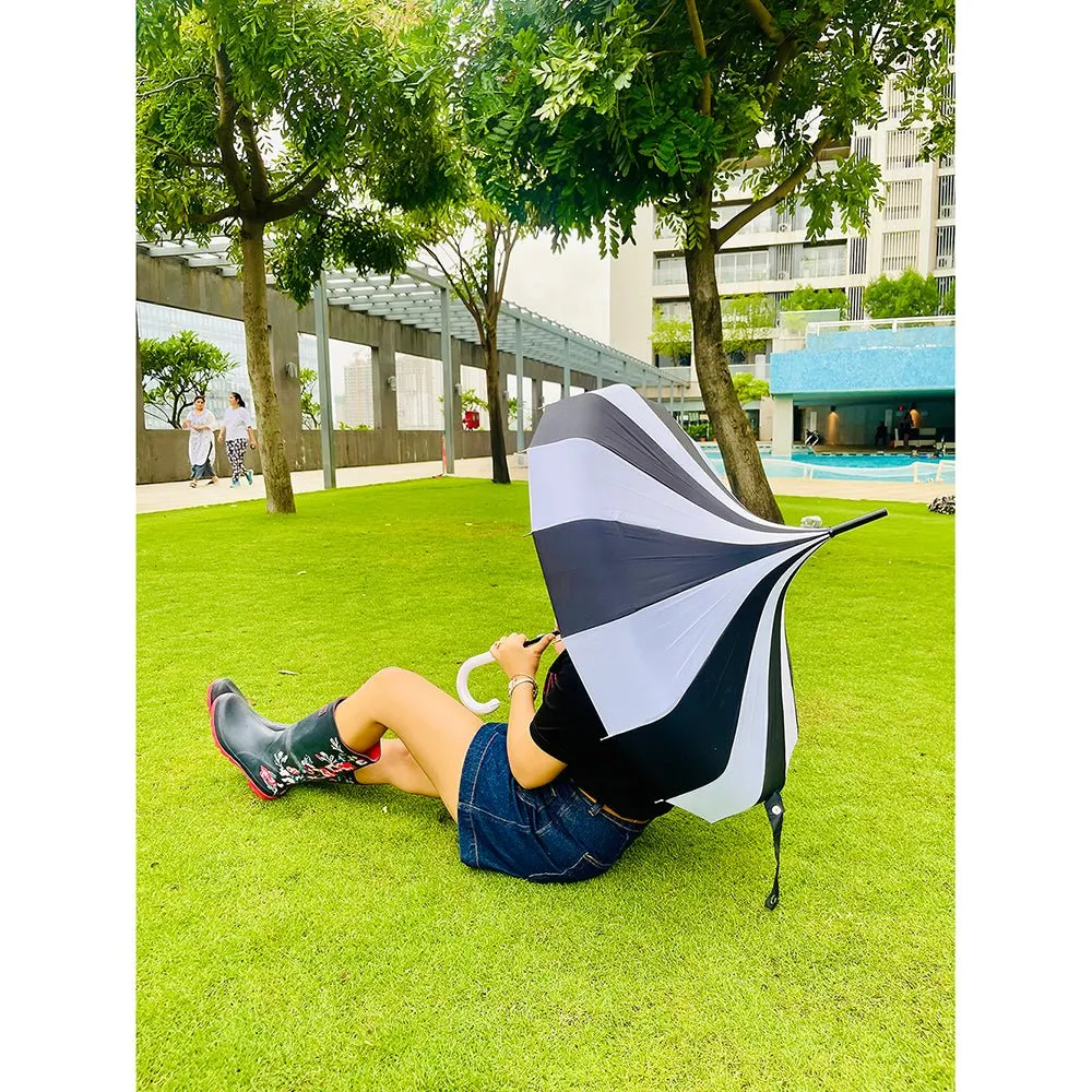 Black & white Pagoda Style Umbrella for Teens and Adults