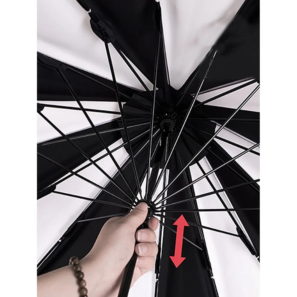Black & white Pagoda Style Umbrella for Teens and Adults