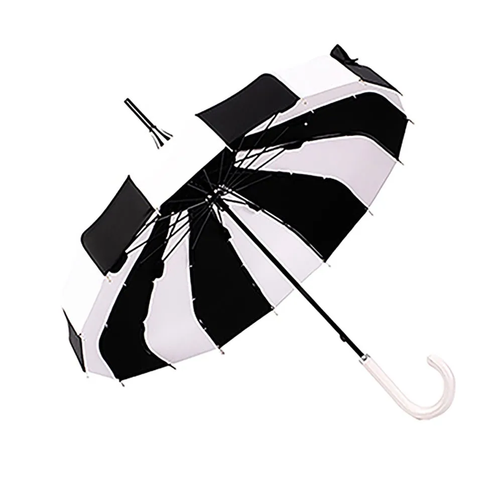 Black & white Pagoda Style Umbrella for Teens and Adults