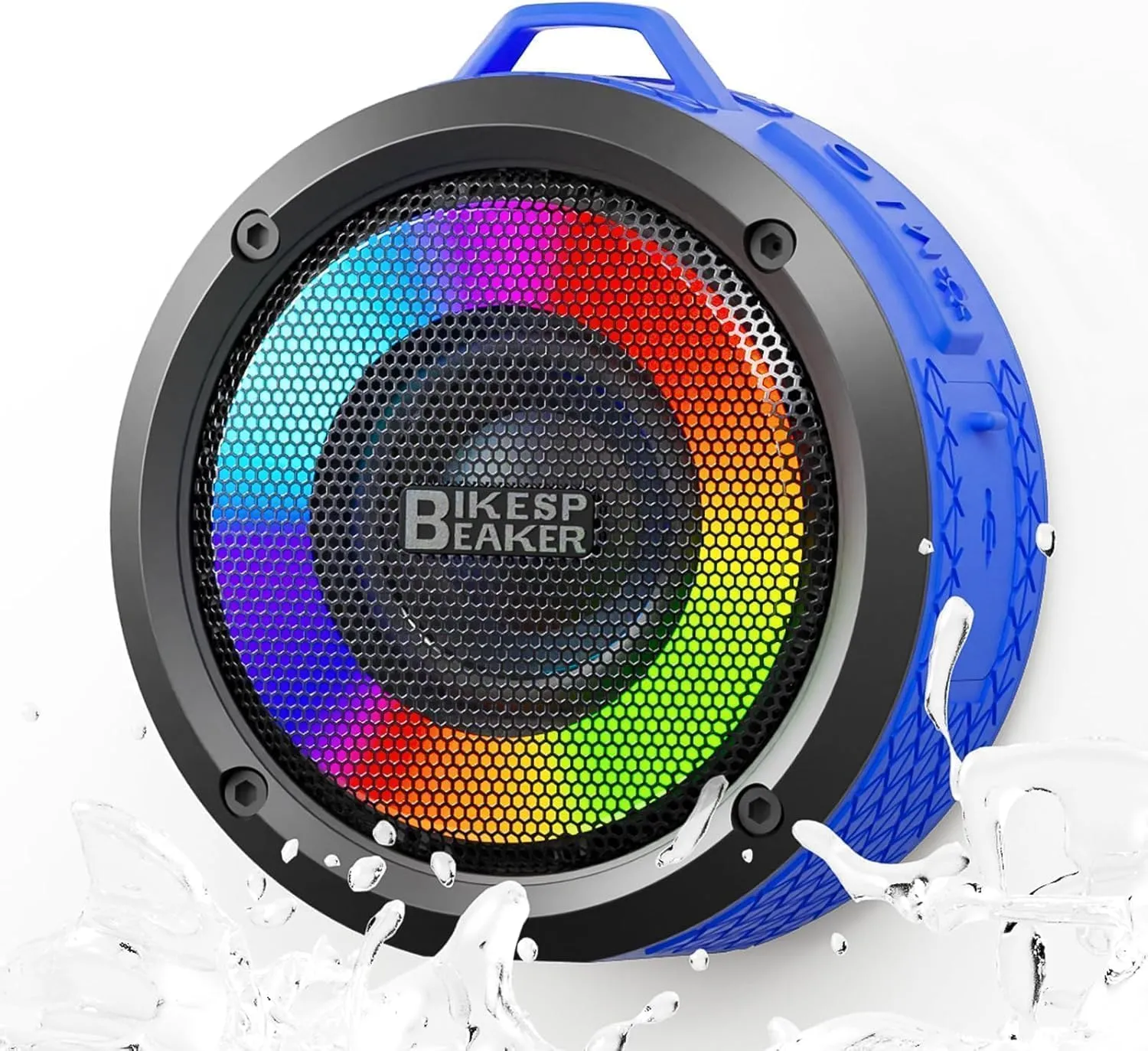 Bluetooth Shower Speaker, Upgraded Portable Shower Speakers Wireless Bluetooth 5.4, IP7 Waterproof Speakers with LED Lights, 12H Playtime, Suction Cup, Lanyard, Handsfree for Pool Bathroom Beach, Blue