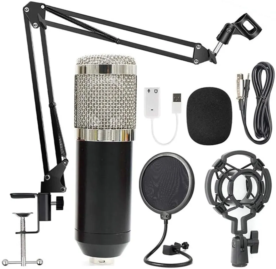 BM800 Professional Suspension Microphone Kit Studio Live Stream Broadcasting Recording Condenser Microphone Set