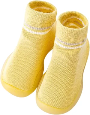 Boys Girls First Walking Shoes Rubber Sole Non-Skid Sneakers Indoor House First Walker Toddler Shoes
