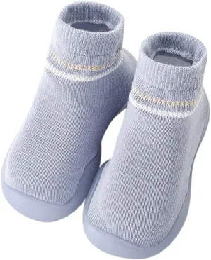Boys Girls First Walking Shoes Rubber Sole Non-Skid Sneakers Indoor House First Walker Toddler Shoes