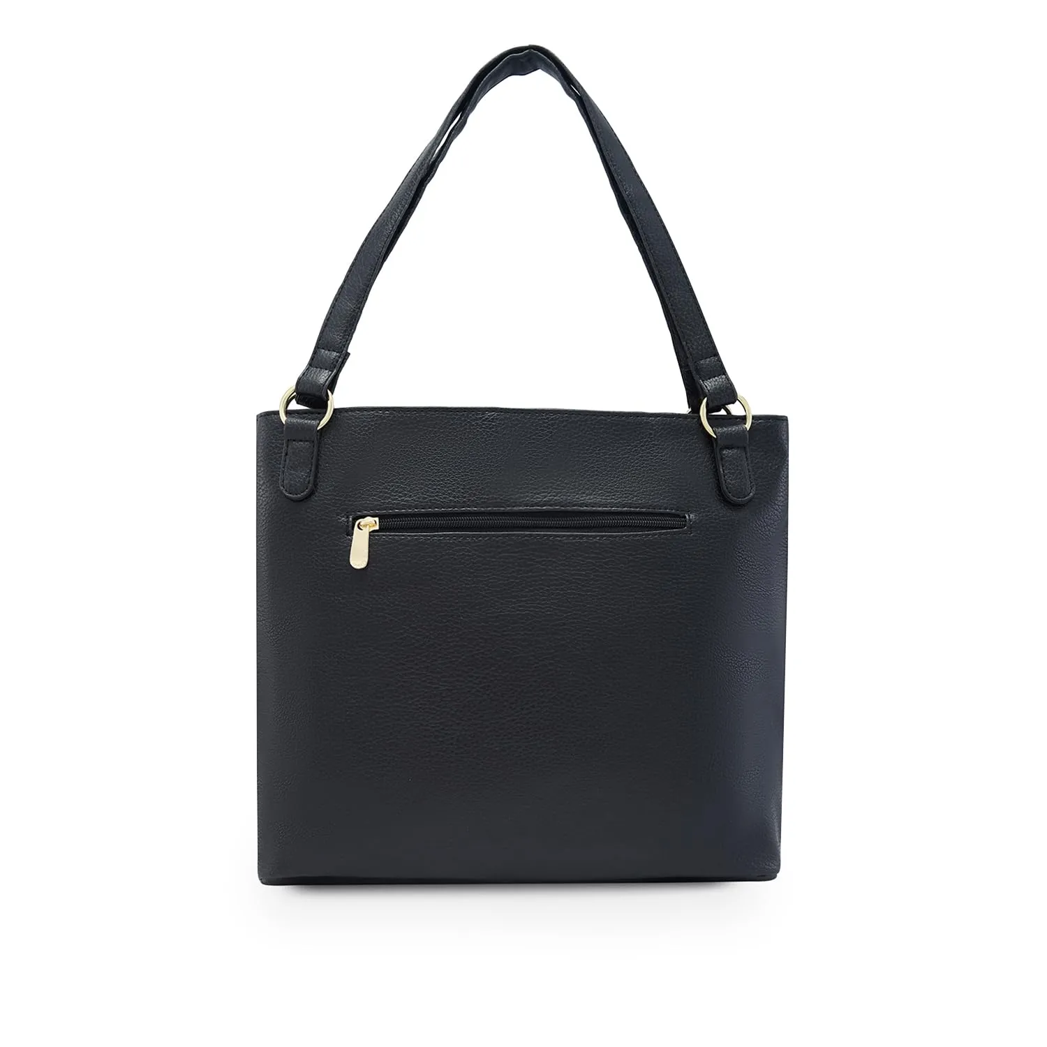 Caprese Andrea Tote Bag, Medium-Black | Stylish Handbag for Women | Spacious, Versatile Office & Daily Essentials Tote | Top Zip Closure
