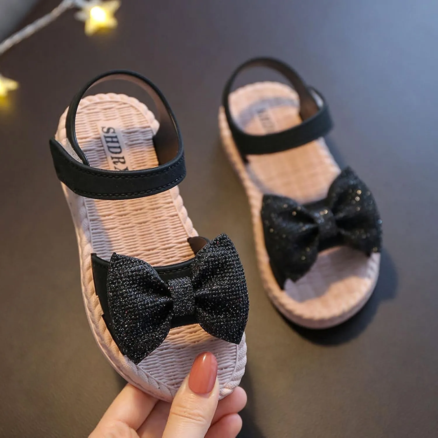 Cheer Sliders Toddler Kids Infant Girls Soild Bowknot Princress Shoes Soft Sole Baby Girl Shoes And Sandals