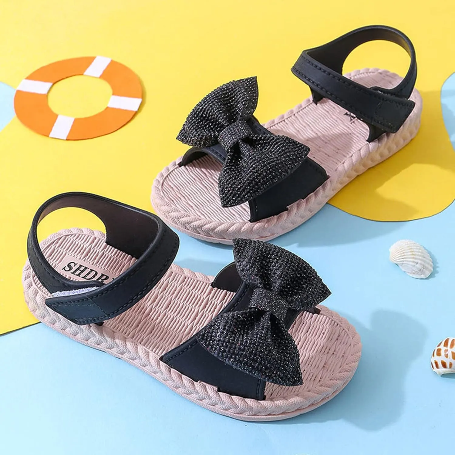 Cheer Sliders Toddler Kids Infant Girls Soild Bowknot Princress Shoes Soft Sole Baby Girl Shoes And Sandals