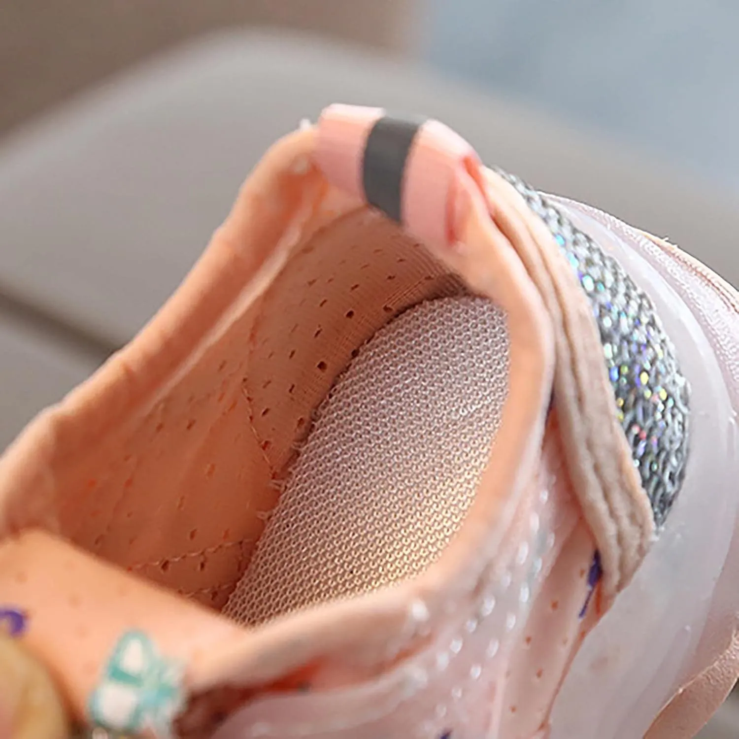 Children Boys Girls Sneakers Butterfly Print LED Light Shoes Daddy Shoes Lacing Breathable Soft Sole Shoes